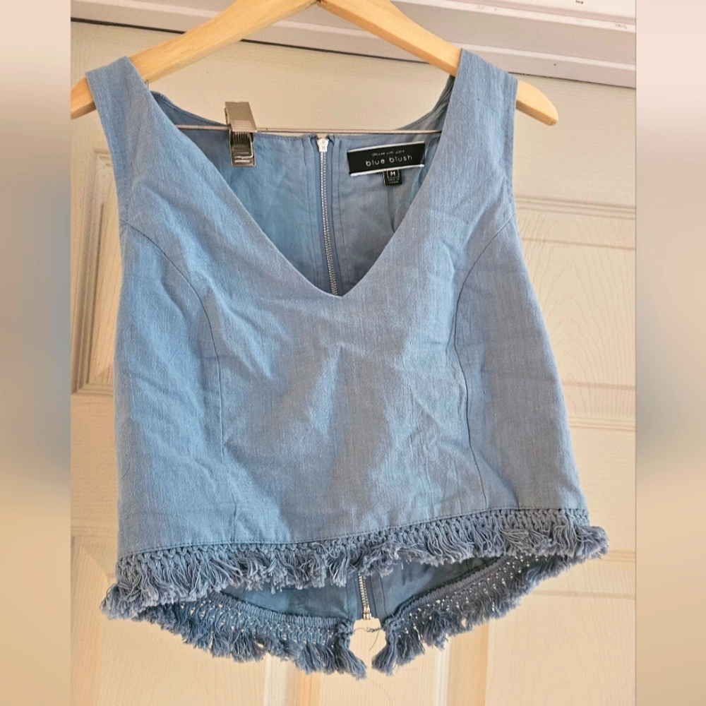 Blue blush crop 2 piece outfit